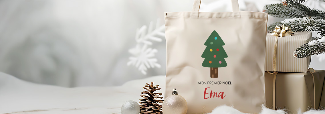 tote bag noël personnalisé