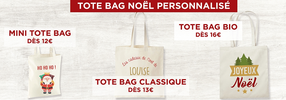 Tote bag Noël personnalisé - Atelier du Quai