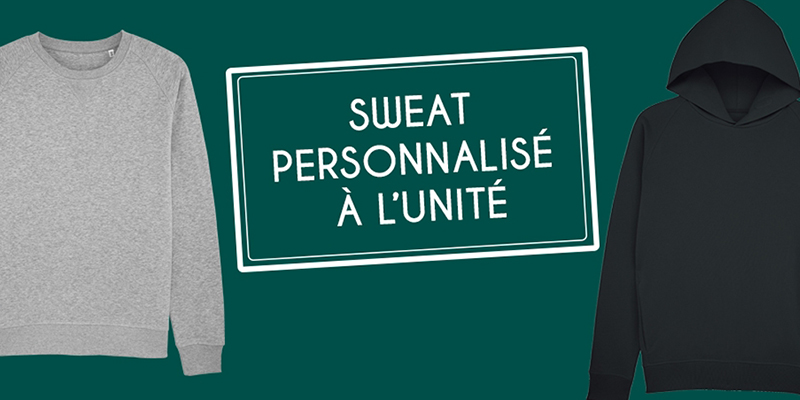 sweat personnalisé à l'unité