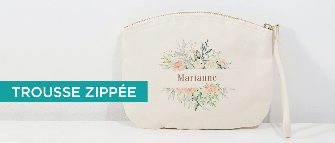 Trousse zippée personnalisée - Atelier du Quai