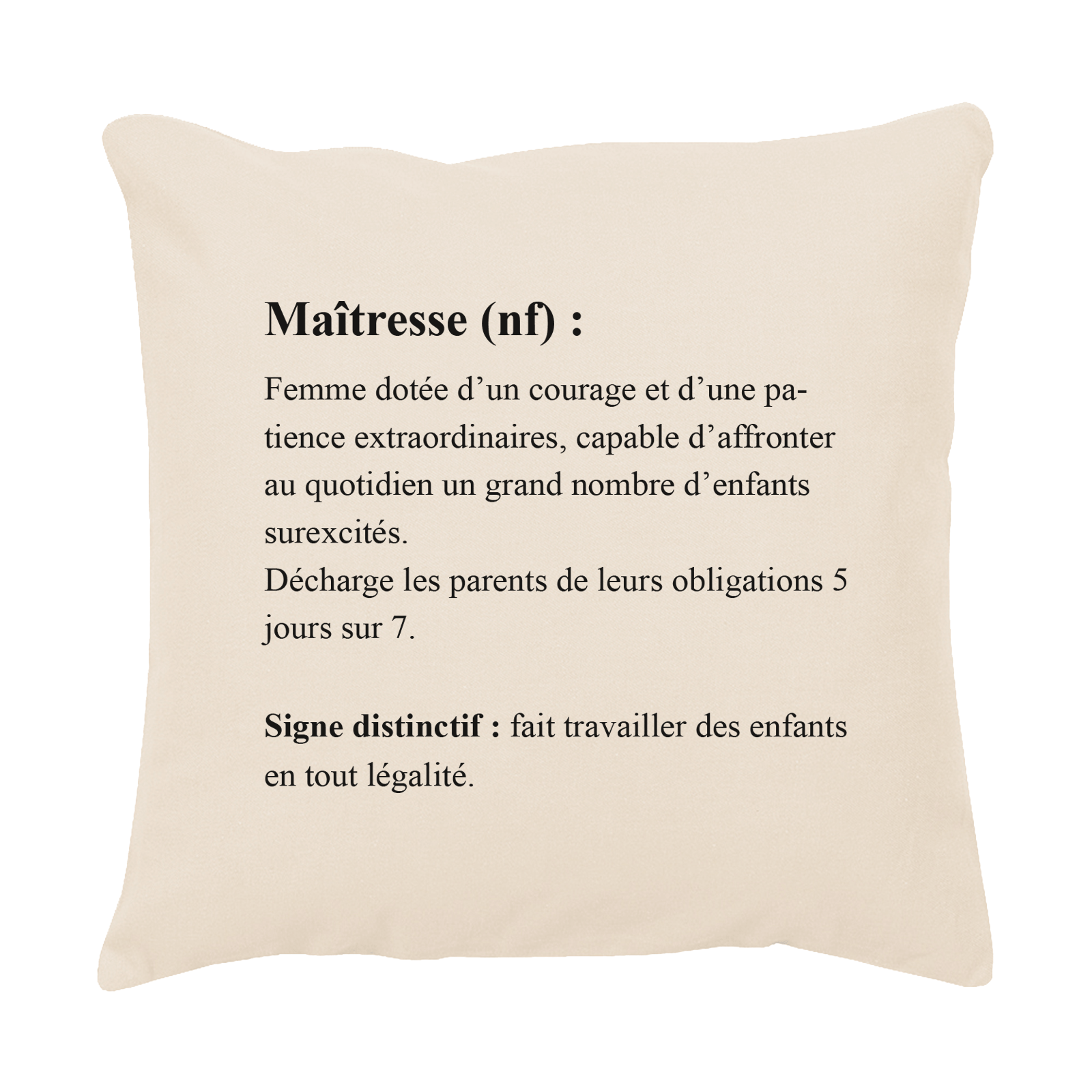 Coussin définition maitresse - Atelier du Quai