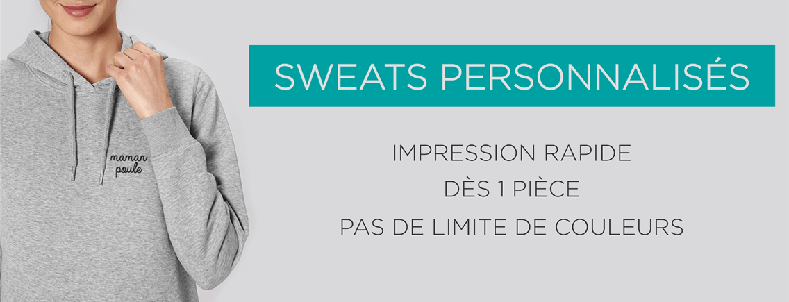 Sweat personnalisé rapide - Atelier du Quai